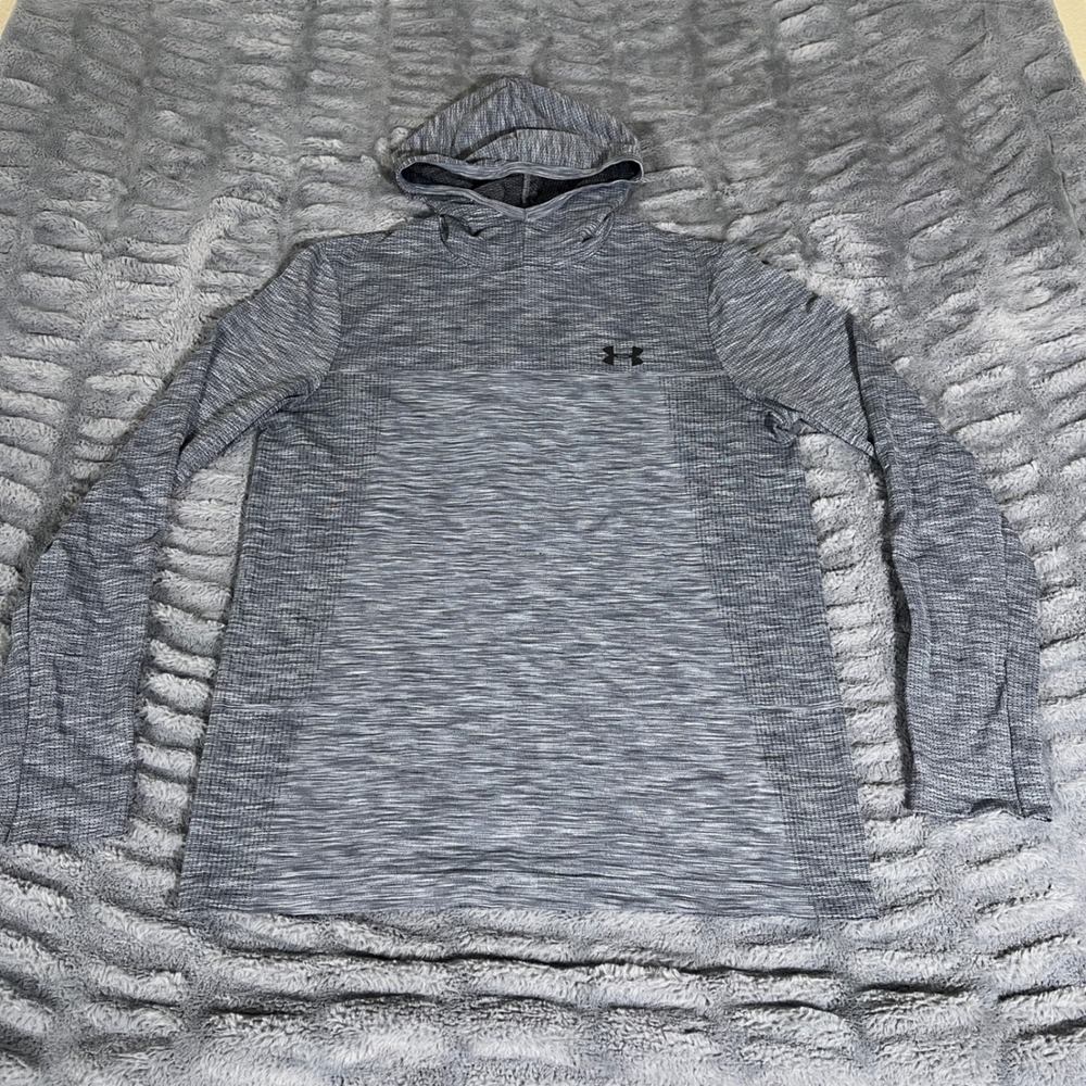 Under Armour Threadborne HeatGear Mens Medium Gray Space Dye Fitted Hoodie AP940